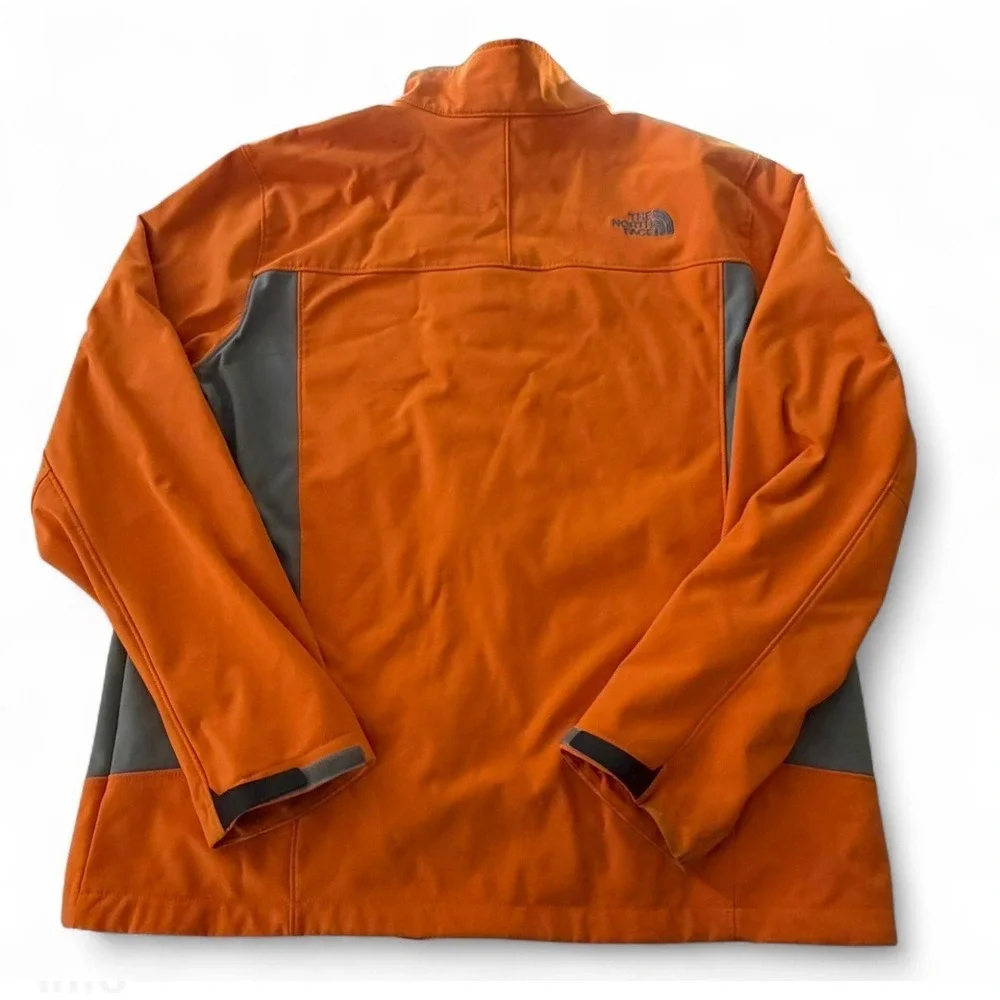 The North Face Soft Shell Jacket Orange Gray Full Zip Men's XL Fleece Lined